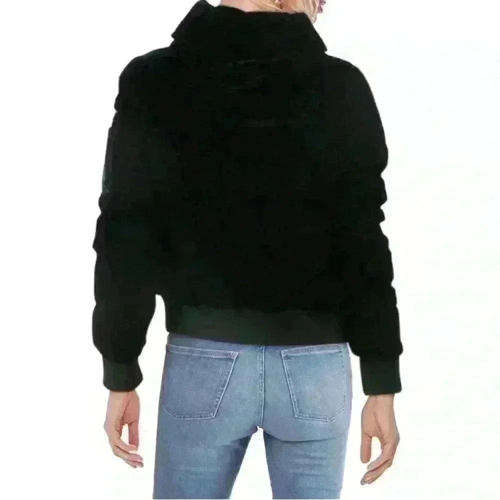 BCBGeneration velvet hooded bomber jacket Size XS - Picture 3 of 12
